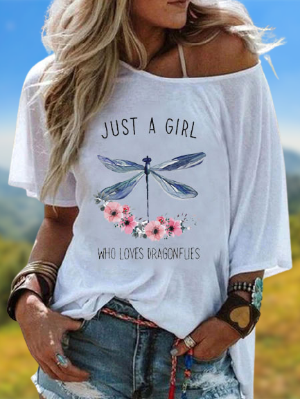 Casual Cotton Floral Short Sleeve T-shirt, White, T-Shirts