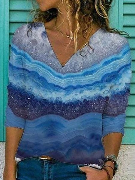 Shift Long Sleeve T-shirt, As picture, Tops