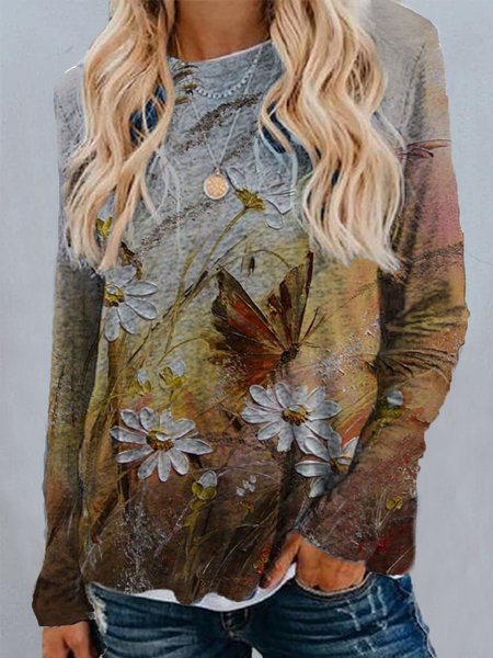 Top Casuale Stampato Floreale Girocollo Maniche Lunghe, Multicolore, Blouses & Shirts
Top Casuale Stampato Floreale Girocollo Maniche Lunghe, Multicolore, Blouses & Shirts