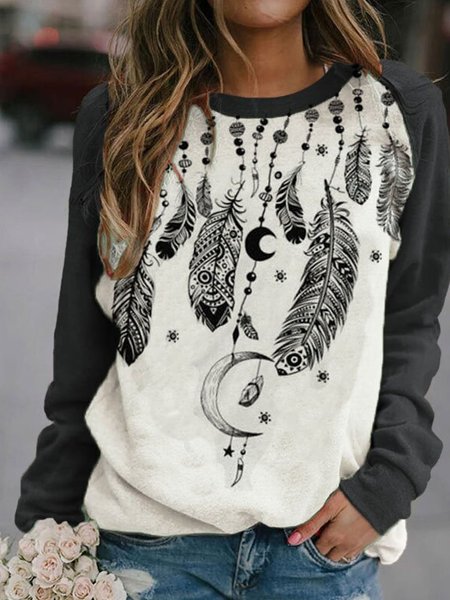 Round Neck Casual Printed Cotton-Blend Sweatshirt, Deep gray, Hoodies & Sweatshirts
Round Neck Casual Printed Cotton-Blend Sweatshirt, Deep gray, Hoodies & Sweatshirts