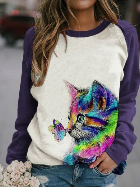 Long Sleeve Casual Shirts & Tops, Purple, Winter Clearance