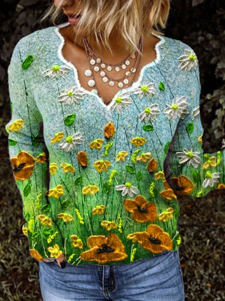 New Women Fashion Plus Size Casual Floral Vintage Long Sleeve V Neck Shirts Tops, Yellow, Tops
New Women Fashion Plus Size Casual Floral Vintage Long Sleeve V Neck Shirts Tops, Yellow, Tops