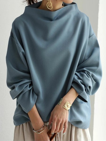 Casual Long Sleeve Sweatshirt, As picture, Hoodies and Sweatshirts