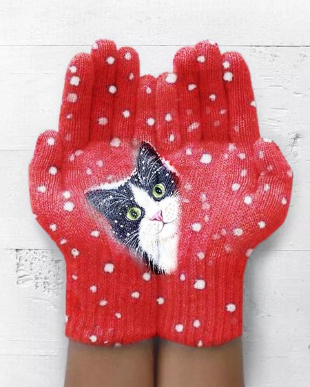 Zolucky Touch Screen Warm Winter Christmas Cat Print Knitted Gloves, Red, Scarves&Gloves
Zolucky Touch Screen Warm Winter Christmas Cat Print Knitted Gloves, Red, Scarves&Gloves