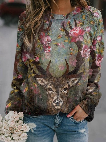 Floral Casual Crew Neck Long Sleeve Shirts & Tops, Multicolor, Hoodies & Sweatshirts
Floral Casual Crew Neck Long Sleeve Shirts & Tops, Multicolor, Hoodies & Sweatshirts