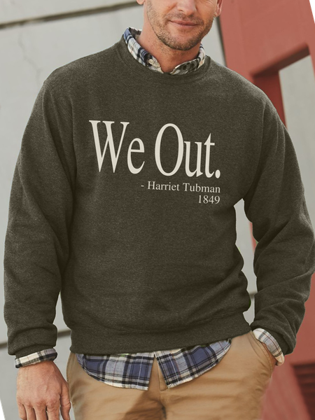 Green Letter Casual Sweatshirt, Men