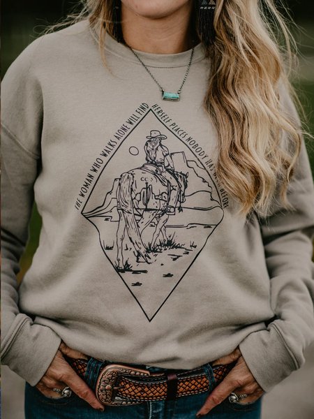 Cotton-Blend Casual Shirts & Tops, Gray, Winter Clearance