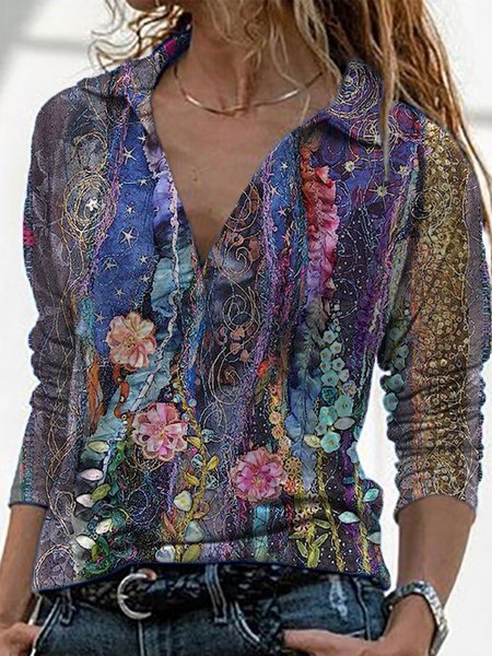 Stampato Floreale Collo a scialle Maniche Lunghe Floreale Top, Multicolore, Sweater
Stampato Floreale Collo a scialle Maniche Lunghe Floreale Top, Multicolore, Sweater