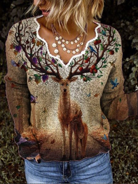 Top Nuovo Donna Chic Cervo Vacanza Confortevole Vintage Maniche Lunghe, Marrone, Knitwear
Top Nuovo Donna Chic Cervo Vacanza Confortevole Vintage Maniche Lunghe, Marrone, Knitwear