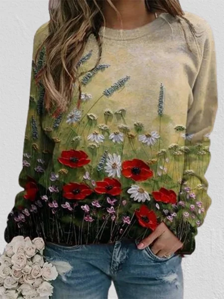 Women Calico Print Long Sleeve O-neck Casual Sweatshirt, Red, Hoodies&Sweatshirts
Women Calico Print Long Sleeve O-neck Casual Sweatshirt, Red, Hoodies&Sweatshirts