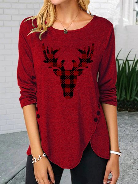 Christmas Antlers Check Women's Long Sleeve Crew Neck Top, Red, Hoodies&Sweatshirts
Christmas Antlers Check Women's Long Sleeve Crew Neck Top, Red, Hoodies&Sweatshirts