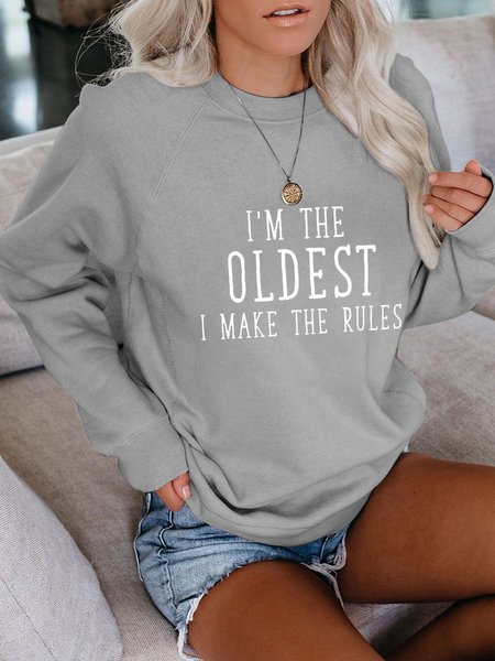 I'm The Oldest I Make The Rules Women's Long Sleeve Sweatshirt, Gray, Hoodies&Sweatshirts
I'm The Oldest I Make The Rules Women's Long Sleeve Sweatshirt, Gray, Hoodies&Sweatshirts