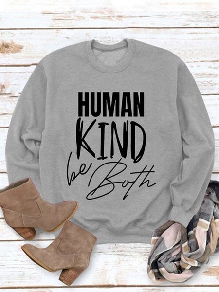 Human Kind Be Both Letter Print Casual Women Sweatshirt, Gray, Hoodies&Sweatshirts
Human Kind Be Both Letter Print Casual Women Sweatshirt, Gray, Hoodies&Sweatshirts