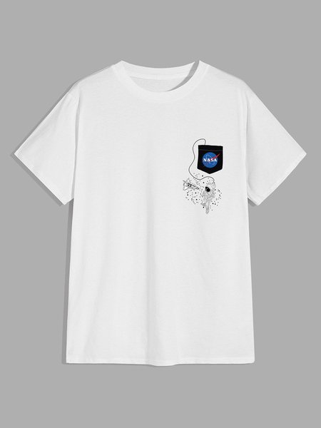Astronaut Men's Graphic Tee, White, T-shirts