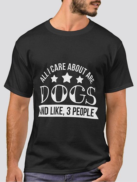 Cotton-Blend Crew Neck Tee Shirts & Tops, Black, T-shirts