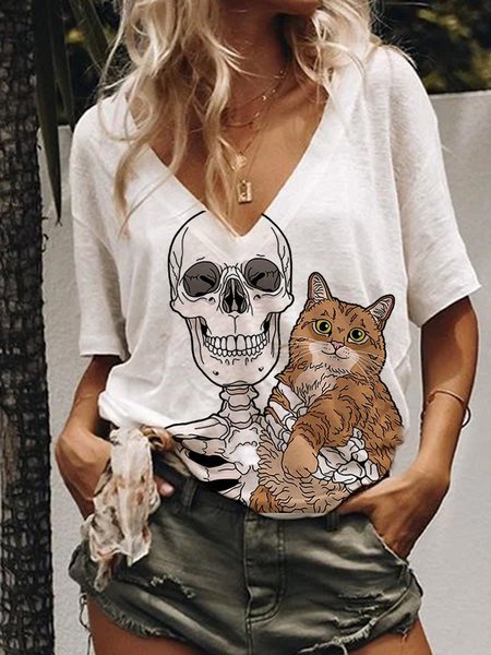 Short Sleeve Sexy Printed T-shirt, White, T-Shirts
Short Sleeve Sexy Printed T-shirt, White, T-Shirts