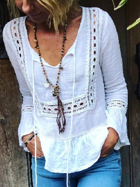 Casuale Scollo a V Solido Maniche Lunghe Camicie & Top, Bianco, Blouses & Shirts
Casuale Scollo a V Solido Maniche Lunghe Camicie & Top, Bianco, Blouses & Shirts