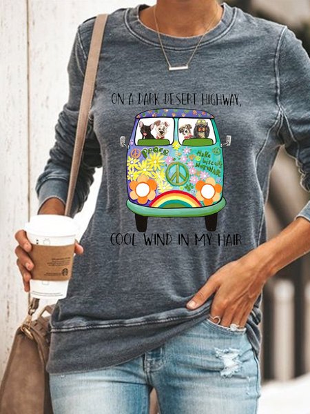 The Colorful Bus Women's Sweatshirt, Grey, Hoodies&Sweatshirts