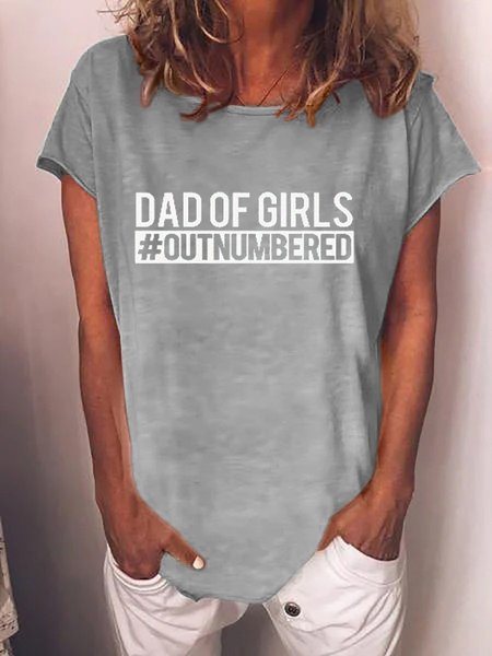 Dad of Girls Outnumbered Tee, Gray, T-shirts