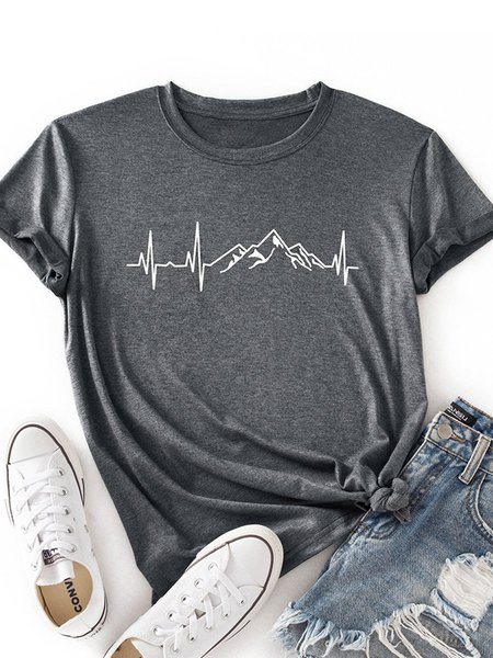 Ripple Pattern Women's T-Shirt, Grey, T-shirts