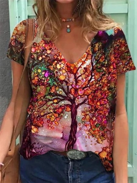 Plant Shift Cotton Casual T-shirt, Multicolor, T-Shirts