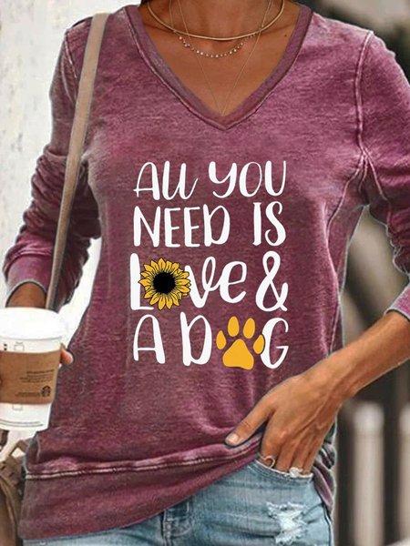 ALL YOU NEED IS LOVE & A DOG Shift Long Sleeve Woman's Shirts & Tops, Purple, Hoodies&Sweatshirts
ALL YOU NEED IS LOVE & A DOG Shift Long Sleeve Woman's Shirts & Tops, Purple, Hoodies&Sweatshirts