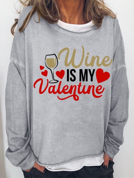 Wine Is My Valentine Women's Sweatershirt, Grey, Hoodies&Sweatshirts 
Wine Is My Valentine Women's Sweatershirt, Grey, Hoodies&Sweatshirts