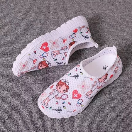 Breathable mesh casual single shoes round toe flat cartoon women's shoes, White, Athletic & Casual Shoes
Breathable mesh casual single shoes round toe flat cartoon women's shoes, White, Athletic & Casual Shoes