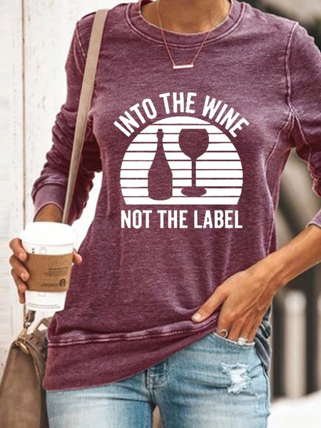 Into The Wine Not The Label Women's Sweatshirt, Purple red, Hoodies&Sweatshirts