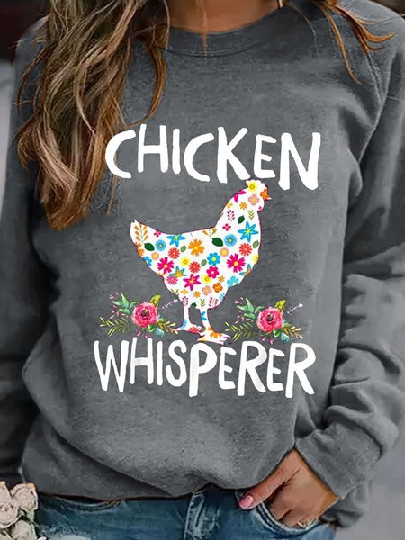 CHICKEN WHISPERER Long Sleeve Casual Woman's Shirts & Tops, Gray, T-shirts
CHICKEN WHISPERER Long Sleeve Casual Woman's Shirts & Tops, Gray, T-shirts