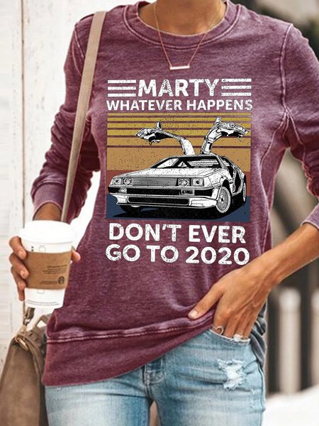 MARTY WHATEVER HAPPENS DON'T EVER GO TO 2020 Vintage Crew Neck Woman's Shirts & Tops, Purple, Hoodies&Sweatshirts
MARTY WHATEVER HAPPENS DON'T EVER GO TO 2020 Vintage Crew Neck Woman's Shirts & Tops, Purple, Hoodies&Sweatshirts