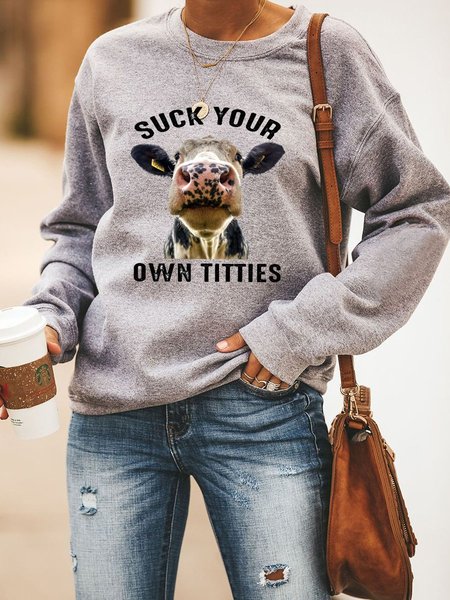 Suck Your Own Tittles Women's Sweatshirt, Grey, Hoodies&Sweatshirts