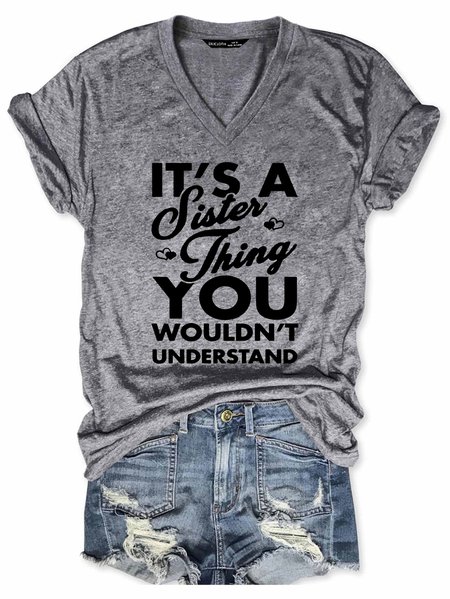 It’s A Sister Thing You Wouldn’t Understand Women's V-neck T-shirt, Gray, T-shirts
It’s A Sister Thing You Wouldn’t Understand Women's V-neck T-shirt, Gray, T-shirts