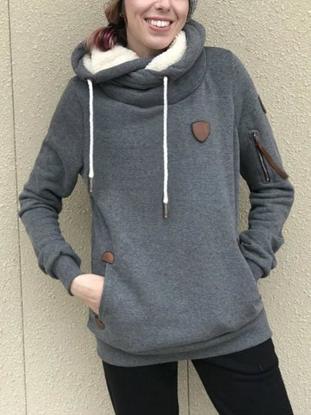 Gray Casual Shift Sweatshirt, Hoodies&Sweatshirts