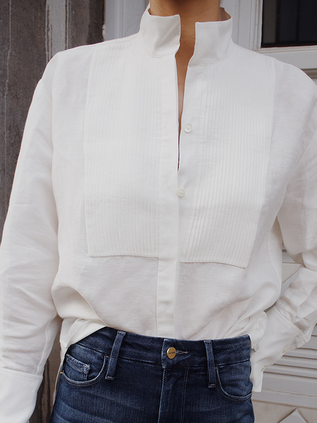 Long Sleeve Stand Collar Cotton Simple Holiday Solid Blouse, White, Blouses and Shirts
Long Sleeve Stand Collar Cotton Simple Holiday Solid Blouse, White, Blouses and Shirts