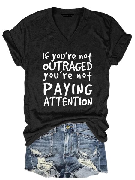 Outraged Pay Attention T-shirt, Black, T-shirts