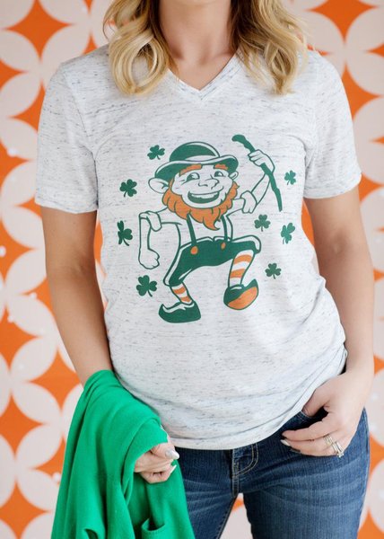 Womens St. Patricks Day Shirt, Light gray, T-shirts
