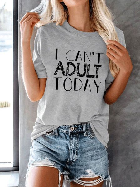 Next I Can't Adult Today Tee, Gray, T-shirts