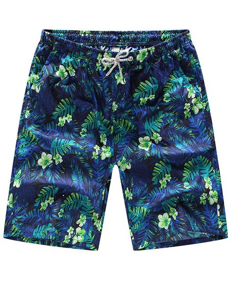 Printed Holiday Pants, Blue, Men's shorts