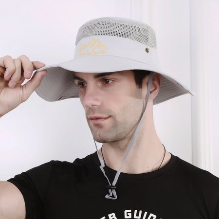Men's Breathable outdoor sun hat, Light gray, Men Hats &Scarves&Gloves