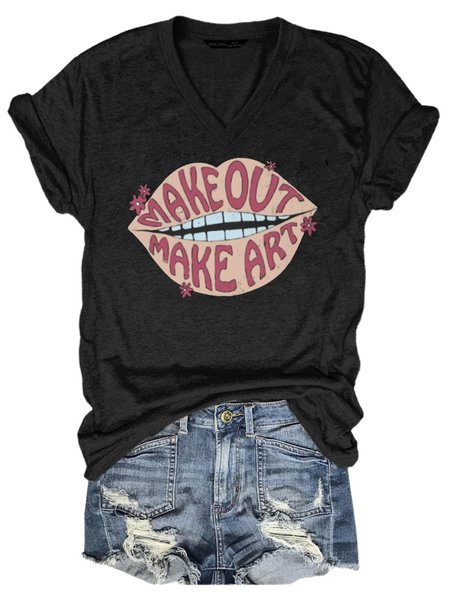 Make Out Make Art Classic T-Shirt, Black, T-shirts
