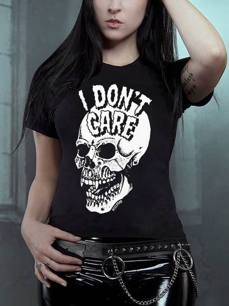 I DON'T CARE Rock T-shirt, Black, T-shirts