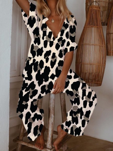 Short Sleeve Leopard Cotton Jumpsuit & Romper, As picture, Jumpsuits&Rompers
Short Sleeve Leopard Cotton Jumpsuit & Romper, As picture, Jumpsuits&Rompers