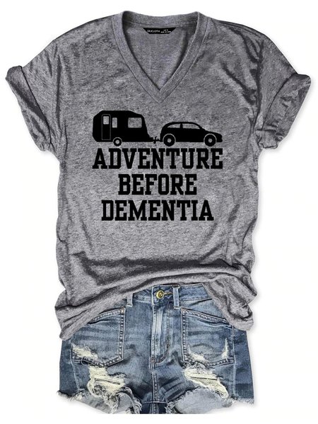 Adventure Before Dementia Caravan T Shirt, Gray, T-shirts