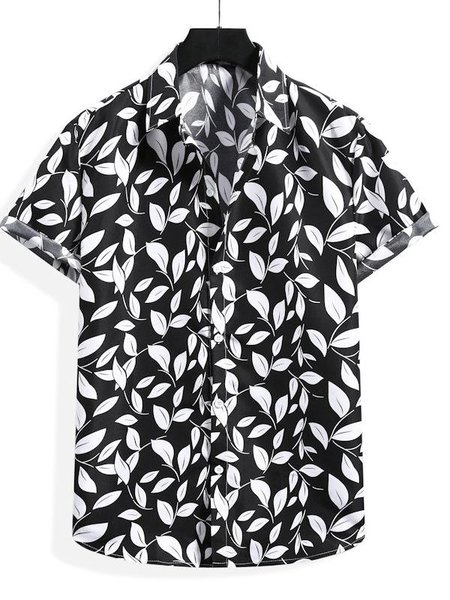 Tribal Shirts & Tops, Black, Men's Floral shirt
