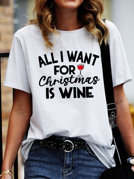 All I Want For Christmas Is Wine Cotton Short Sleeve Shirts & Top, White, T-shirts
All I Want For Christmas Is Wine Cotton Short Sleeve Shirts & Top, White, T-shirts