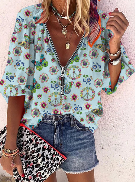 Women Summer Butterfly Shift Holiday Casual Printed T-Shirts, Blue, Printed T-shirts
Women Summer Butterfly Shift Holiday Casual Printed T-Shirts, Blue, Printed T-shirts