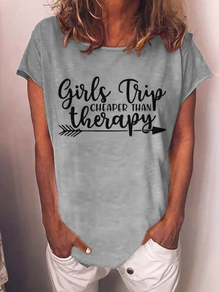 Girl's Trip Cheaper Than Therapy Women's T-Shirt, Grey, T-shirts