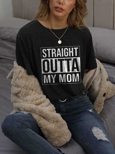 Straight Outta My Mom T-shirt, Black, T-shirts