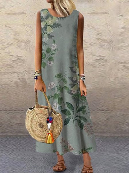 Women's Summer Casual Sleeveless Crew Neck Floral Plants Printed Green Maxi Dresses, Maxi Dresses
Women's Summer Casual Sleeveless Crew Neck Floral Plants Printed Green Maxi Dresses, Maxi Dresses